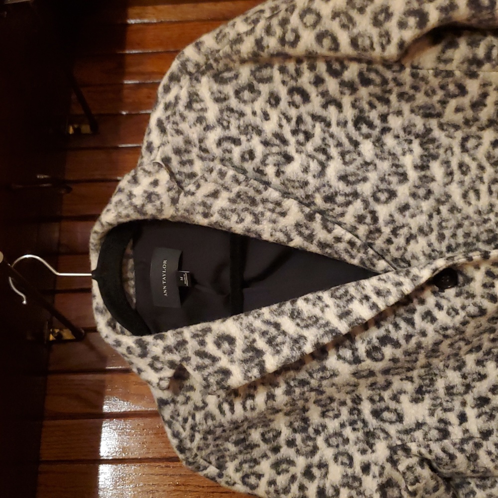 ANNE TAYLOR SIZE MEDIUM Stylish Leopard Print Women's Coat - Picture 2 of 12